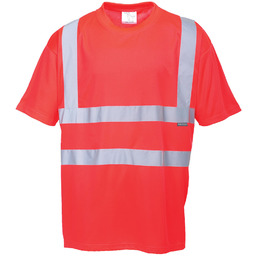 - T-shirt ostrzegawczy - czerwony L