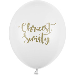 Balony lateksowe na Chrzest Święty - białe -