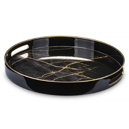 Taca dekoracyjna okrągła czarna 37x37 131907