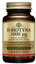 SOLGAR D-Biotyna 1000 g, 50 kapsułek
