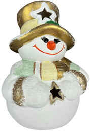 Bałwanek figurka ceramiczna ozdoba lampion do ogrodu duża