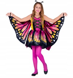 Strój Motylka Motyl Motylek Różowy Wróżka Różowa Sukienka