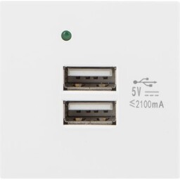 Gniazdo Lanberg 45x45 ładowarka 2x USB 2.1A białe