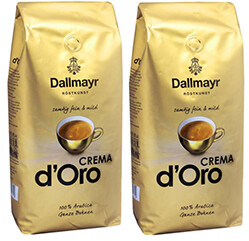 2x Kawa ziarnista Dallmayr d''Oro Crema 1kg (razem