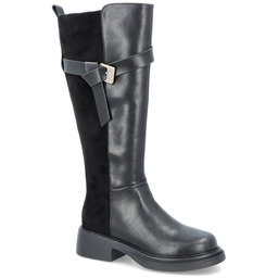 Skórzane płaskie oficerki - FILIPPO DKZ6404/24 CZARNE