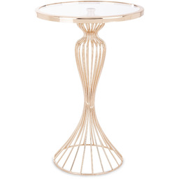 Patera taca metalowa szkło złota 38x25 159255