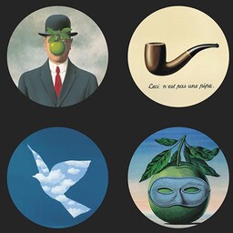 MAŁE PODSTAWKI SZKLANE NA STÓŁ Rene Magritte -