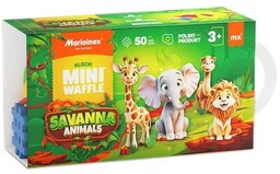 MARIOINEX Klocki elastyczne Mini Waffle Animals Sawanna 907078
