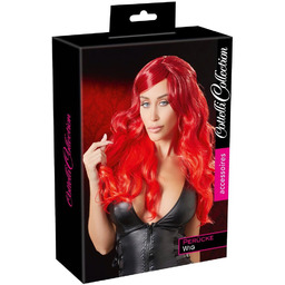 Wig red wavy long
