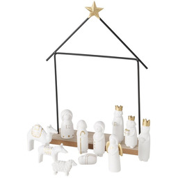 Boltze Xmas Minimalistyczna szopka bożonarodzeniowa NATOS, 11 figurek