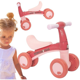 WOOPIE Rowerek Biegowy Różowy Jeździk Czterokołowy