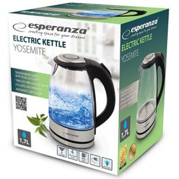 Czajnik szklany Yosemite 1,7 l 2200 W czarny