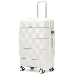Puccini Walizka Średnia Podróżna Lekka Polipropylenowa Biała PP026B-0
