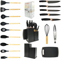 Zestaw Noży W Bloku Zestaw Kuchennych Przyborów Silikonowych