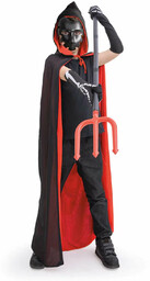 Peleryna z kapturem czarno-czerwona - 120 cm