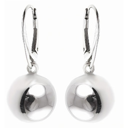 Eleganckie srebrne wiszące kolczyki gładkie kule kulki balls