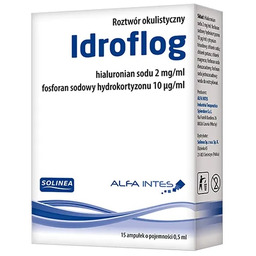 Idroflog Roztwór okulistyczny, 15 ampułek x 0,5 ml