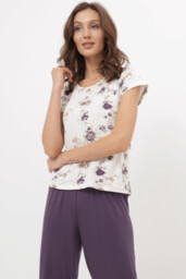 Damska bambusowa piżama STEFANIA Fioletowy