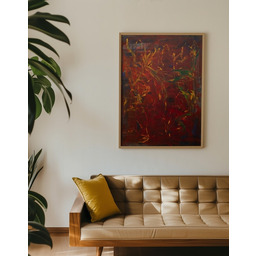 Pakamera Ciemnoczerwony Abstrakcyjny Plakat Fine Art