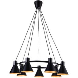 Lampa wisząca MORE 7xE27 czarny mat - złoty