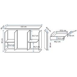 Komoda z szufladami i drzwiami kaszmir mat 120