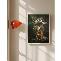 Pakamera Ciemnoczerwony Abstrakcyjny Plakat Fine Art