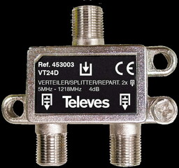 TELEVES Rozgałęźnik antenowy rtv 2-drożny F2D 453003