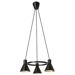 Lampa wisząca MORE 3xE27 czarny mat - złoty