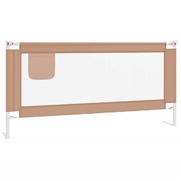 vidaXL Barierka do łóżeczka dziecięcego, taupe, 190x25 cm,