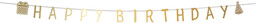 Baner Happy Birthday złoty - 2 m -