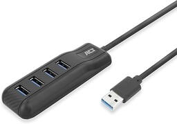 ACT Hub USB, 4 porty, wtyczka wielokrotna, długość