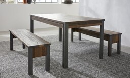Ławka drewniana drewno postarzane / antracyt 140 cm