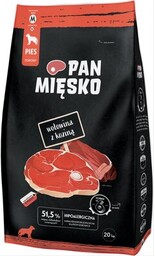 PAN MIĘSKO Karma dla psa Wołowina z koziną
