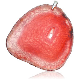 Naturalny Agat Fuksja Wyjątkowy Wisiorek Srebro Unikat