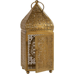 Serene Spaces Living Duża marokańska złota ozdobna latarnia