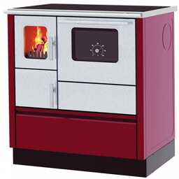 Kuchnia węglowa Alfa-Plam INOX 75 6 kW czerwona