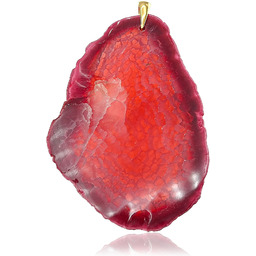 Naturalny Agat Fuksja Wyjątkowy Wisiorek Złote Srebro Unikat