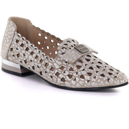 Skórzane półbuty damskie ażurowe taupe Vinceza 99205