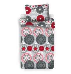 Jerry Fabrics Pościel z mikrofibry 140x200 Rozety szara