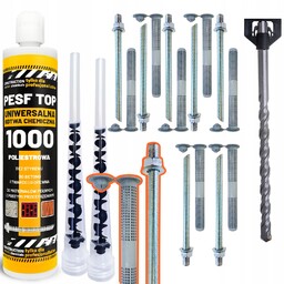 Zestaw Kotwa chemiczna Pesf 300ml szpilki 12x160, tuleje