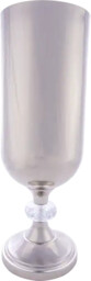 Wazon metalowo-szklany srebrny 59cm D01639 z serii CALVIN