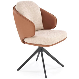 Elior Skandynawski obrotowy fotel brązowo-beżowy R2-P37