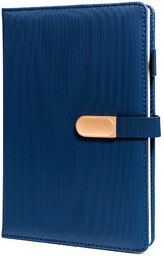 Zestaw prezentowy: elegancki, granatowy notes A5 w linie