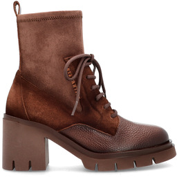 Sznurowane botki na obcasie - HISPANITAS HI254281 CZEKOLADOWE