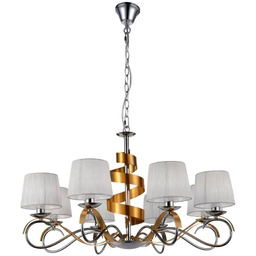 Lampa wisząca żyrandol DENIS chrom+złoty 8xE14