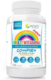 Wish Multiwitamina Complex Junior, smak pomarańczowy, 120 tabletek