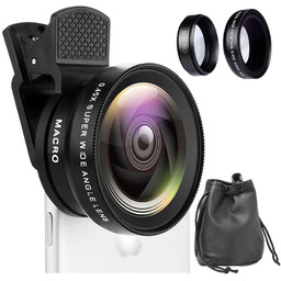 Obiektyw soczewka do telefonu smartfona zestaw 2w1 Alogy