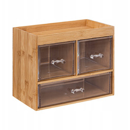 Organizer Na Kosmetyki bambusowy 3 szufladki 24x19