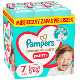 Pampers Premium Care Pieluchomajtki, rozmiar 7, 80 sztuk,