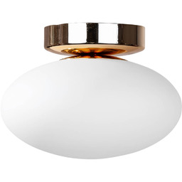 Sufitowa lampa owalna1187 Zumaline do salonu szklana biała